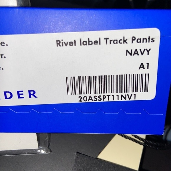 Ader Error Rivet Label Track Pants 👖 Navy A1 Men’s Rare Find​​​​​ - Picture 8 of 10